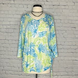 ✨Casey Key- 3/4 Sleeve Blouse - size 2X 💚🩵